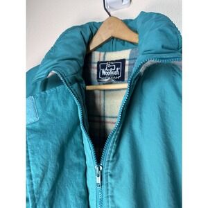 Woolrich Woman Teal Zip Jacket Plaid Wool Lining (Women's M, Made in USA) *READ*